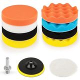 AyrStore Jouis Pasta Cila Polisaj Parlatma Pedi Seti 115 mm 11 Parça Oto Parlatıcı Pedleri Otomotiv Parlat - Çok Renkli