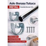 AyrStore Krom Oval Boru Askı Flanşı Gardırop Dolap Içi Askılık Aparatı Mobilya Uyumlu 2 Adet Set - Çok Renkli