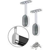 AyrStore Krom Oval Kapalı Mobilya Boru Askı Flanşı, Dolap Içi Elbise Askılık Borusu Aparatı, Montaj