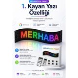 AyrStore Kumandalı LED Matrix Panel Kayan Yazı Tabelası Renkli Mesaj ve Saat Gösterimli
