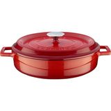 AyrStore Lava Döküm Çok Amaçlı Yayvan Tencere. Trendy Serisi ÇAP(Ø)32CM. Kırmızı - Çok Renkli