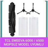 AyrStore Lin Grup Tcl Sweeva 6000 6500 Mopsuz Model ile ile Uyumlu Yedek Fırça Filtre Seti