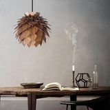 AyrStore Lotus Ahşap Avize 4 Renk Modern Bohem Rustik Avize Tekli Sarkıt Lamba Butik Otantik Aydınlatma Ca - Çok Renkli