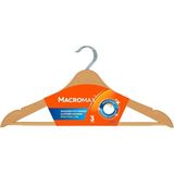 AyrStore Macro Max Ahşap Desenli Plastik Elbise Askısı 3'lü Paket - Çok Renkli