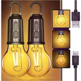 AyrStore Menfry Taşınabilir Şarjlı LED Ampül Outdoor Kamp Bahçe Lambası 10W Askılı Kırılmaz LED I� - Çok Renkli