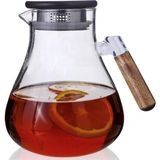AyrStore Merida Akasya Kapaklı Filtreli Isıya Dayanıklı Borasilikat Cam Sürahi 1,8 Litre - Çok Renkli