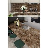 AyrStore Mermer Desenli Masa Tezgah Mutfak Su Geçirmez Yapışkanlı Folyo Sticker Kahverengi 5x0,6m