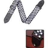 AyrStore Midex SR-11WB Gitar Omuz Askısı, Siyah-Beyaz Renk Kare Desenli Uzunluk 90-143 cm - Çok Renkli