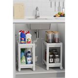 AyrStore Mithra Life 2 Adet 2 Katlı Tekerlekli Tezgah Altı Beyaz Banyo Mutfak Rafı MIT1120 - Çok Renkli