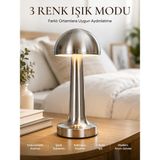 AyrStore Modern Mantar Masa Lambası Dokunmatik 3 Işık Modlu Şarjlı Kablosuz LED Yeni Nesil