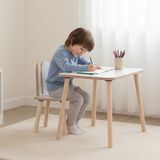 AyrStore Montessori Çocuk Masası 1 Masa & 1 Beyaz Bunny Sandalye - Çok Renkli