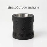 AyrStore Mottopi Ehlikeyf Termojelli Şişe Soğutucu, Kilim Desenli Siyah,şarap Rakı Viski - Çok Renkli