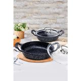 AyrStore Oms 3286 4 Parça 18+22 cm Döküm Omlet Sahan Seti Siyah - Çok Renkli