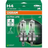 AyrStore Osram Ampul H4 Ult 60/55W 12V P43T5X2TRQR2B Ultralife - Osr 64193ULT-2HB