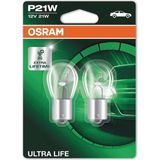 AyrStore Osram Ultra Life P21 W Fren/sinyal/uç ve Yedekleme Işık 7506ULT 02B Dayanıklı, Çift Blister M - Genel