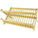 AyrStore Paçi Kitchen Serisi Bambu Katlanabilir Tabaklık - Bulaşıklık 47X32 cm