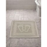 AyrStore Pamuk Kilim Dokuma Süper Emici Banyo Ayak Paspası & Havlusu 40X60 Cm, Bej - Renkli