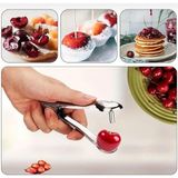 AyrStore Paslanmaz Çelik Kiraz Zeytin Hurma Çekirdek Çıkarıcı Pratik El Tipi Mutfak Aleti - Çok Renkli