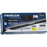AyrStore Pensan 3003 Ofis Tipi Keçeli Kalem Siyah 10 Lu - PE3003KK10S - Çok Renkli