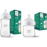 AyrStore Philips Avent Natural Response Doğal Tepkili Cam Biberon, 2'li Set, 120ML + 240ML, 0+ Ay ve 1+ Ay - Çok Renkli
