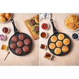 AyrStore Pikas Granit Kaplama Yapışmaz Emojili Pankek Krep Tavası / Gülenyüz Pankek Tavası (28 Cm) - Çok Renkli