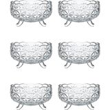 AyrStore Porsima RYGX074 Dream Bowl 6lı Ayaklı Cam Kase Puding Tatlı ve Dondurma Kasesi Lokumluk Şekerlik - Çok Renkli