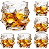 AyrStore Premium Kristal Viski Bardakları 6'li Set, Büyük Kurşunsuz Kristal Cam, Tadım Bardakları Scotc - Renkli