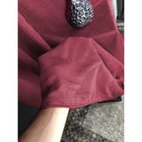 AyrStore Rendecioğlutekstil Tül Perde Çizgili Keten Renkli Tül Kampanyalı Ürün 300 x 270 Bordo - 1 x 100 cm