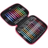 AyrStore Renkli Metal Örgü Şiş Seti – 13 Boy Şiş Ucu Set - Taşıma Çantalı - Profesyonel Örgü - - Çok Renkli
