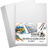 AyrStore Resim Kağıdı 25X35 25 Li 100 gr 1 Paket 25 * 35 Resim Kartonu - Çok Renkli