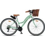 AyrStore Retro Classic 28 Jant Bisiklet, Shimano 21 Vites, Hasır Sepetli Vintage Şehir Bisikleti - Çok Renkli