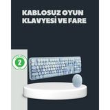 AyrStore Retro Daktilo Stilli Kablosuz Klavye Mouse Seti – Sessiz ve Şık