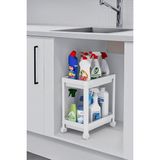 AyrStore Sas Haus Flex Elite Pro 2 Katlı Beyaz Tekerlekli Çok Amaçlı Banyo & Mutfak Düzenleyici Raf - Ev - Çok Renkli