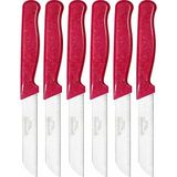 AyrStore Solingen 6'li Tırtıklı Meyve Bıçağı Seti, Paslanmaz Çelik, Ergonomik Kaymaz Sap, Ultra Keski - Çok Renkli