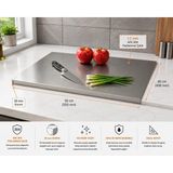 AyrStore Stellica Paslanmaz Çelik 40X50 cm Tek Bükümlü Metal Tezgah Koruyucu Çok Amaçlı Kesme Tahtası - Çok Renkli