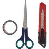 AyrStore Tek-Iş Maket Bıçağı Makas Izole Bant Seti - Çok Renkli