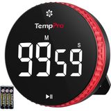 AyrStore Temppro TM04 99 Saat Kapasiteli Çevirmeli Dijital Mutfak ve Ders Zamanlayıcısı, Geniş LED Ekran - Çok Renkli