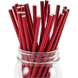 AyrStore Tinky Winky Kağıt Pipet 20 cm - 06MM. Parlak Kırmızı / 25 Adet Kırmızı