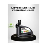 AyrStore Titreşim Sensörlü Alarmlı Motosiklet Disk Kilidi 14MM Çelik Çift Kilitleme