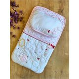 AyrStore Tomuycuk 2'li Pembe Kız Bebek Alt Açma Yastıklı Yenidoğan Alt Açma Minderi Organizer Bebek Yat - Çok Renkli