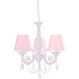 AyrStore Umur Aydınlatma Senay 3'lü Beyaz Pembe Şapkalı Minimalist Tasarım Avize - Çok Renkli