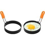 AyrStore Valletta Masbedo Yuvarlak Yumurta ve Pancake Şekillendirici Tava Kalıbı Isıya Dayanıklı, Silik - 26 x 26 x 7 cm
