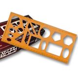 AyrStore Yıldızlar Geometrik Şablon Cetvel 25 cm - Çok Renkli