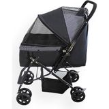 AyrStore Zampa Nova 52X76.5X95 cm Kedi ve Köpek Arabası - Siyah - Çok Renkli