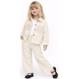 Ays Bebe Ceketli Nakış Detaylı Gabardin Kız Çocuk 2'li Takım - 9 - 10 Yaş - Krem