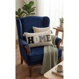 AYS DEKOR 1 Adet Punch Nakışlı Home Yazılı & Desenli Kırlent Kılıfı 30x50