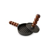 AYS Hamburger Press & Köfte Kalıbı & Et Mühürleme Komple Döküm Alt Üst Dengeli Pişirme Yanmaz Yapışmaz