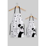 Ays Home Panda Anne Çocuk Leke Tutmaz Mutfak Önlüğü 5 - 9 Yaş Beyaz