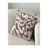 AYSA HOME DECOR Flow Dalga Desenli Kiremit Tekli Kırlent Kılıfı (45 x 45 cm)