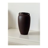 AYSA HOME DECOR Splash Seramik Dokulu Kahverengi Kulplu Küp Vazo (28x16 cm)